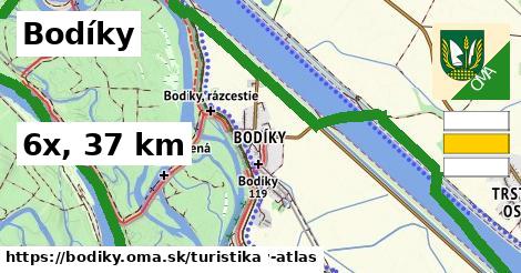 Bodíky Turistické trasy  