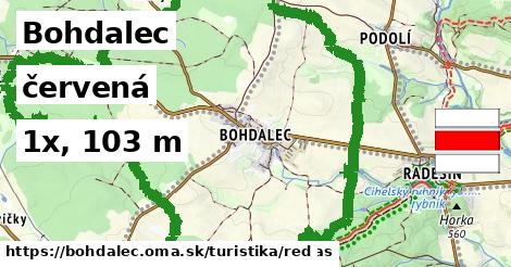 Bohdalec Turistické trasy červená 