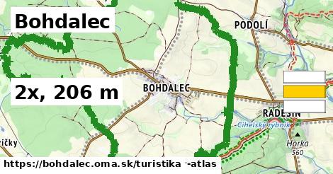 Bohdalec Turistické trasy  