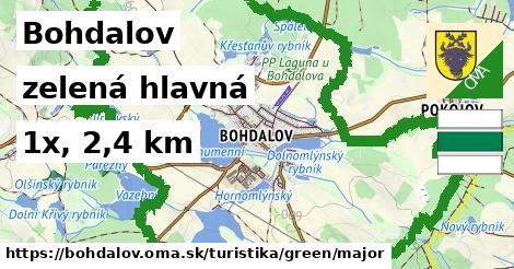 Bohdalov Turistické trasy zelená hlavná