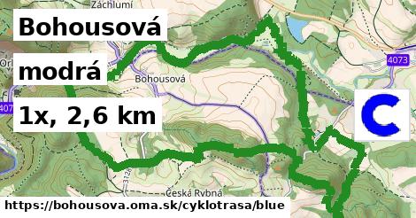 Bohousová Cyklotrasy modrá 