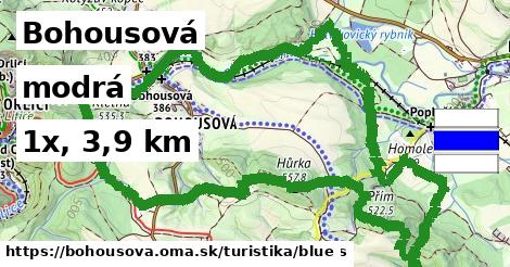 Bohousová Turistické trasy modrá 