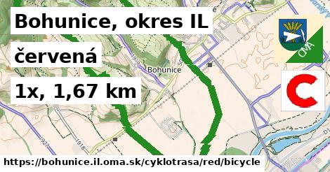 Bohunice, okres IL Cyklotrasy červená bicycle