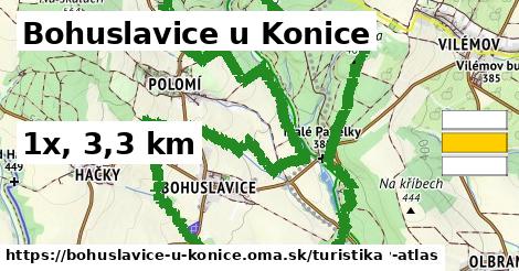 Bohuslavice u Konice Turistické trasy  