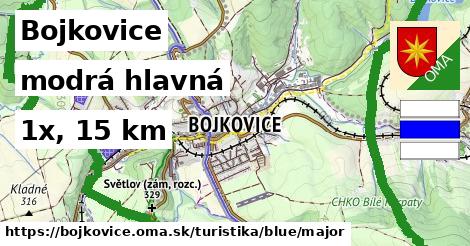 Bojkovice Turistické trasy modrá hlavná
