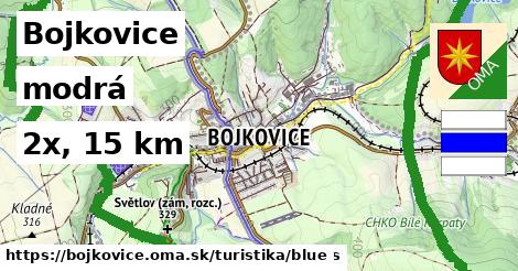 Bojkovice Turistické trasy modrá 