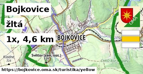 Bojkovice Turistické trasy žltá 