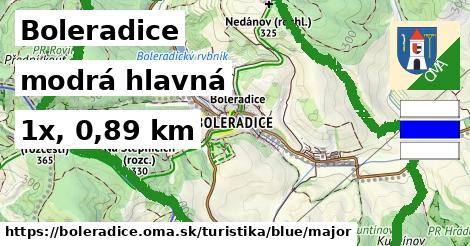 Boleradice Turistické trasy modrá hlavná