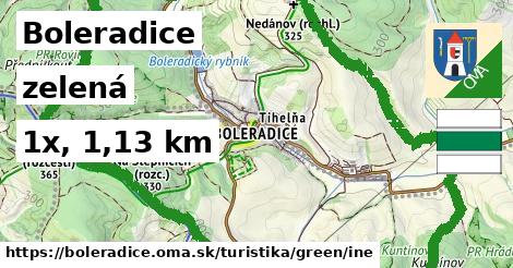 Boleradice Turistické trasy zelená iná