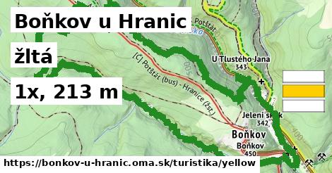 Boňkov u Hranic Turistické trasy žltá 