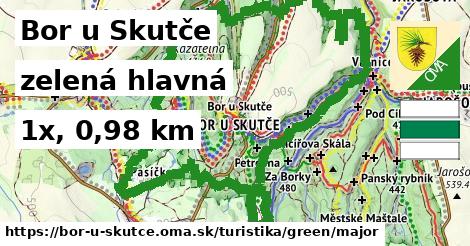 Bor u Skutče Turistické trasy zelená hlavná