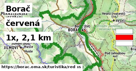 Borač Turistické trasy červená 