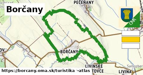 Borčany Turistické trasy  