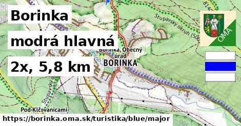 Borinka Turistické trasy modrá hlavná