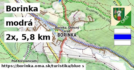 Borinka Turistické trasy modrá 