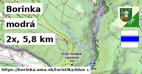 Borinka Turistické trasy modrá 