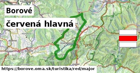 Borové Turistické trasy červená hlavná