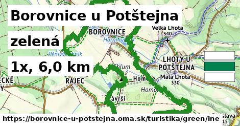 Borovnice u Potštejna Turistické trasy zelená iná