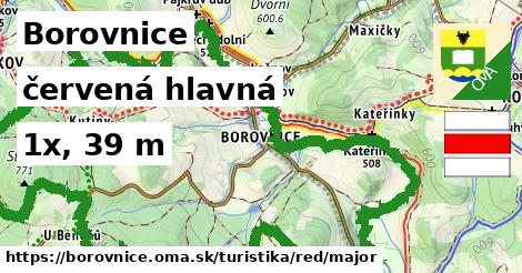 Borovnice Turistické trasy červená hlavná