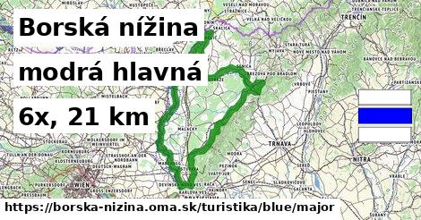 Borská nížina Turistické trasy modrá hlavná