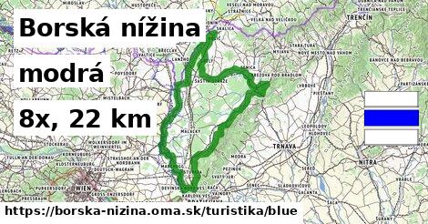 Borská nížina Turistické trasy modrá 
