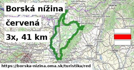 Borská nížina Turistické trasy červená 