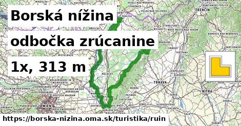 Borská nížina Turistické trasy odbočka zrúcanine 