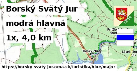 Borský Svätý Jur Turistické trasy modrá hlavná