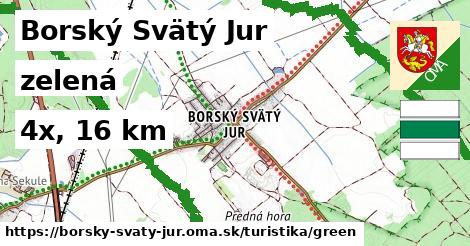 Borský Svätý Jur Turistické trasy zelená 