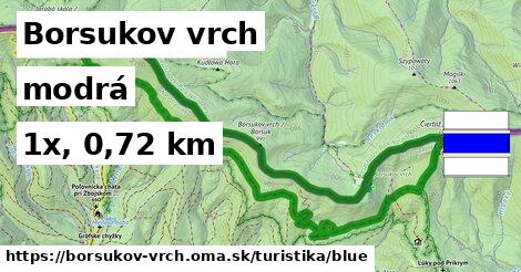 Borsukov vrch Turistické trasy modrá 