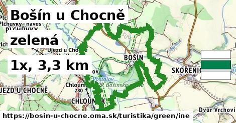 Bošín u Chocně Turistické trasy zelená iná