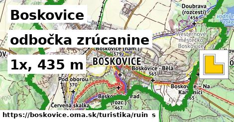 Boskovice Turistické trasy odbočka zrúcanine 