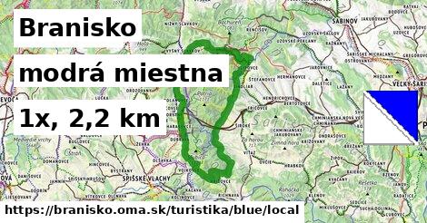 Branisko Turistické trasy modrá miestna