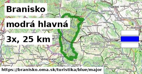 Branisko Turistické trasy modrá hlavná