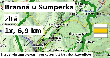 Branná u Šumperka Turistické trasy žltá 