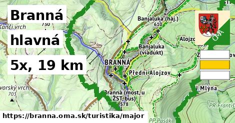Branná Turistické trasy hlavná 