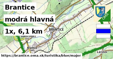 Brantice Turistické trasy modrá hlavná