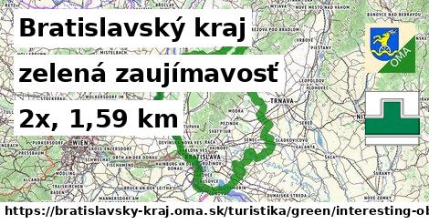 Bratislavský kraj Turistické trasy zelená zaujímavosť