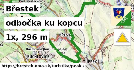 Břestek Turistické trasy odbočka ku kopcu 