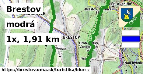 Brestov Turistické trasy modrá 
