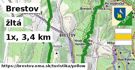 Brestov Turistické trasy žltá 