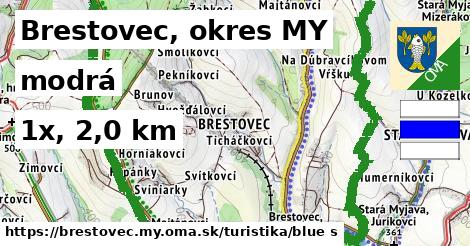 Brestovec, okres MY Turistické trasy modrá 