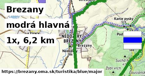 Brezany Turistické trasy modrá hlavná