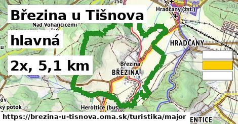 Březina u Tišnova Turistické trasy hlavná 