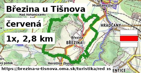 Březina u Tišnova Turistické trasy červená 