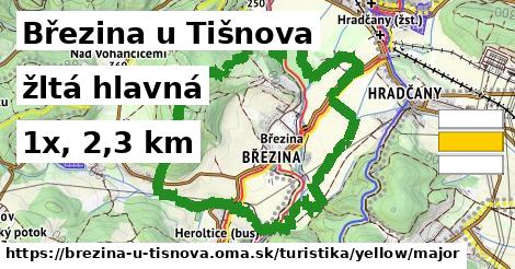 Březina u Tišnova Turistické trasy žltá hlavná