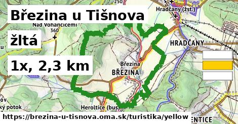 Březina u Tišnova Turistické trasy žltá 