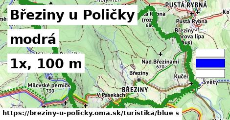 Březiny u Poličky Turistické trasy modrá 