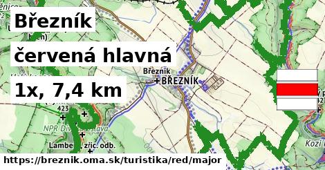 Březník Turistické trasy červená hlavná