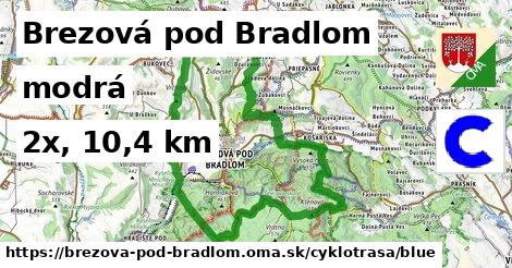 Brezová pod Bradlom Cyklotrasy modrá 